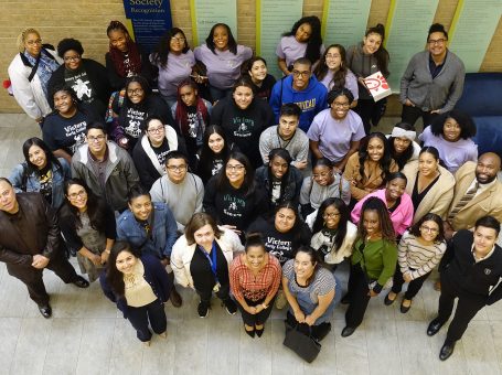 Nearly fifty underrepresented students from Victory Early College High School and Carl Wunsche Senior High School experienced “A Day in the Life of a Law Student”