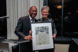 Mayor Sylvester Turner with Helen B. Jenkins